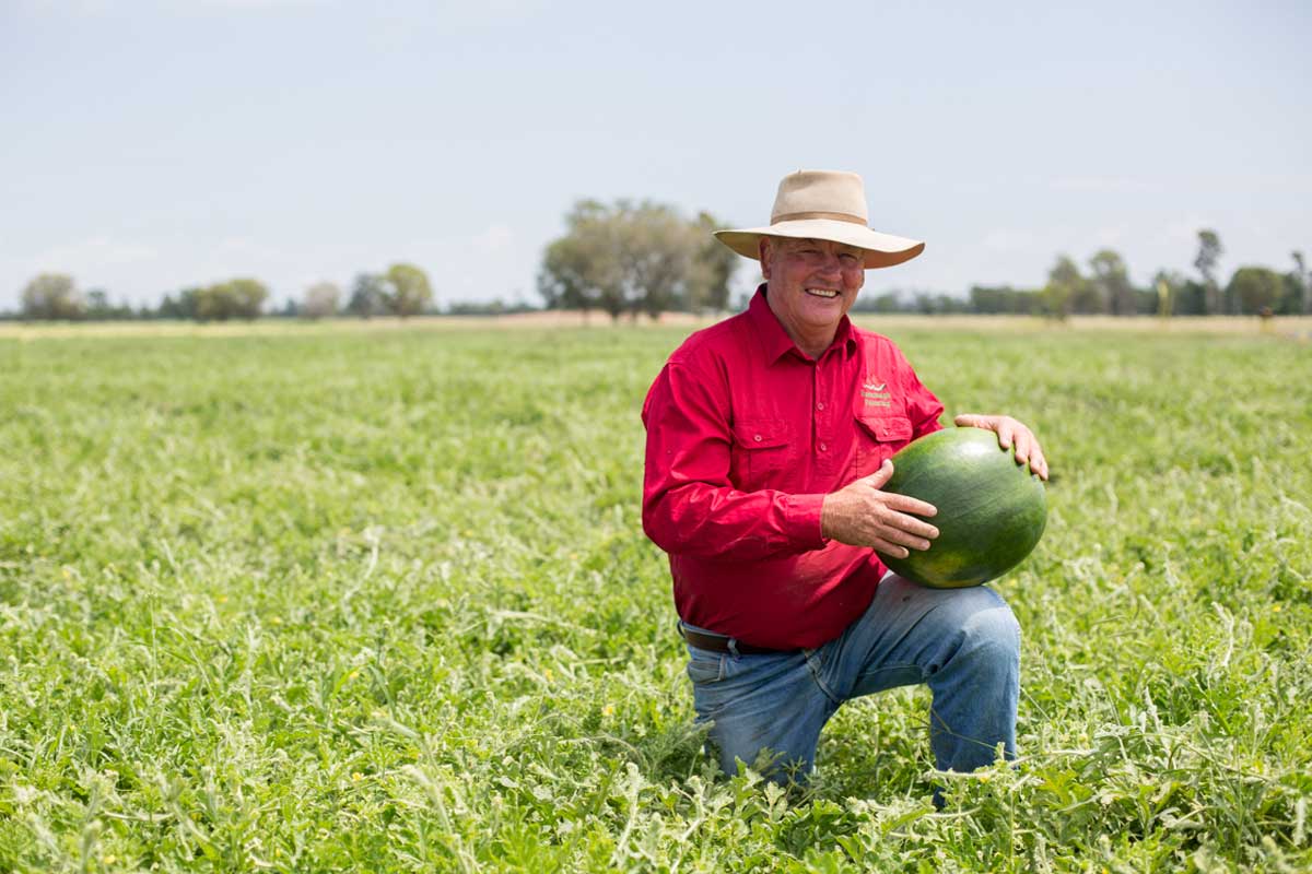 Man holding watermelon