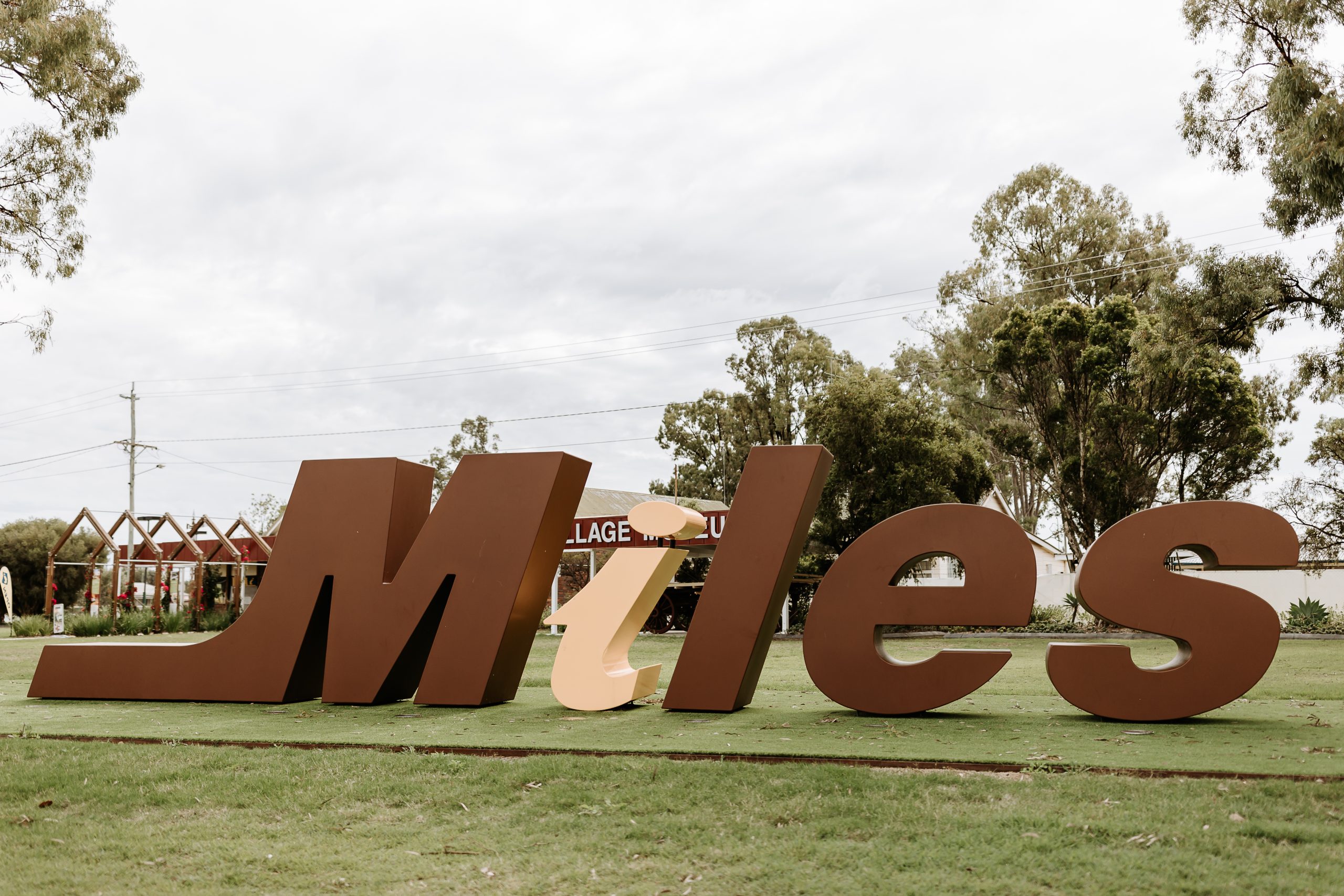 Miles town sign