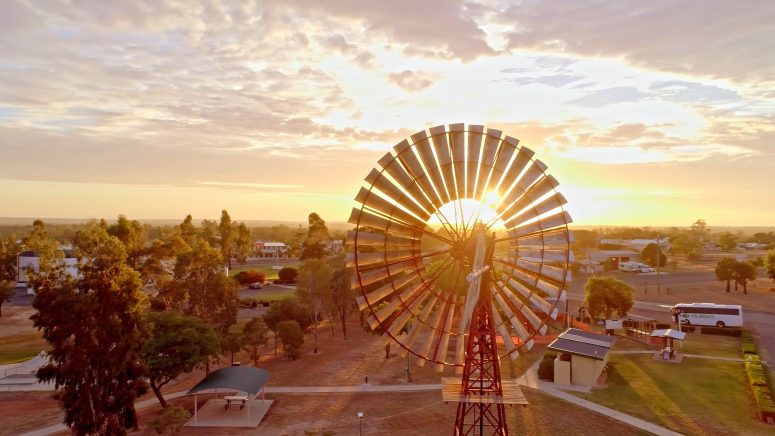 The town of Wandoan, Western Downs exemplifies town meets country with a large windmill featured at the Wandoan Visitor Information Centre park.